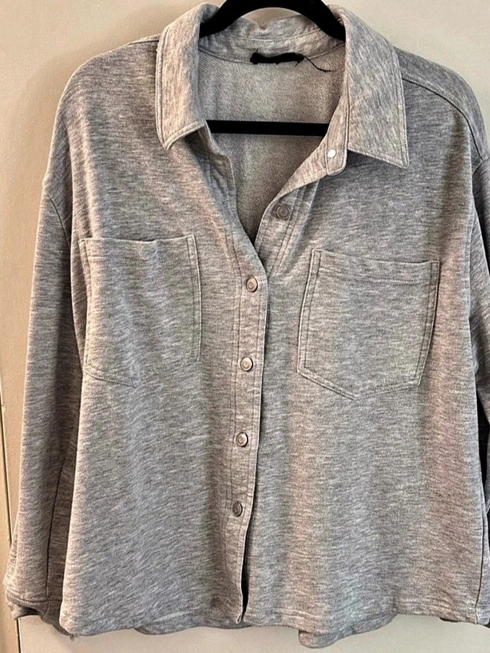 Jane + Delancey Gray Button Down shirt shacket Size XL